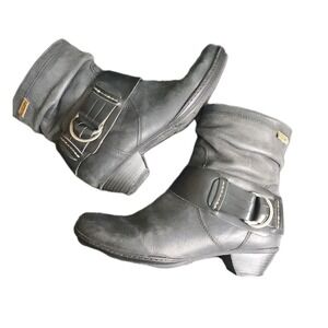Pikolinos Black Leather Ankle Boots EUR 36 Womens EU 37 US 6.5 - 7,  Zip Buckle